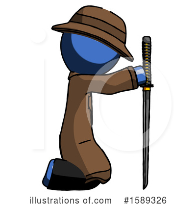 Royalty-Free (RF) Blue Design Mascot Clipart Illustration by Leo Blanchette - Stock Sample #1589326