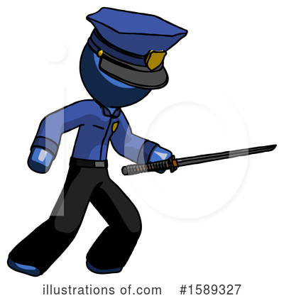 Royalty-Free (RF) Blue Design Mascot Clipart Illustration by Leo Blanchette - Stock Sample #1589327