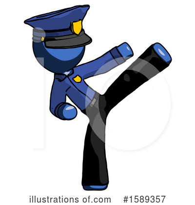 Royalty-Free (RF) Blue Design Mascot Clipart Illustration by Leo Blanchette - Stock Sample #1589357
