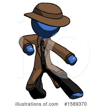 Royalty-Free (RF) Blue Design Mascot Clipart Illustration by Leo Blanchette - Stock Sample #1589370
