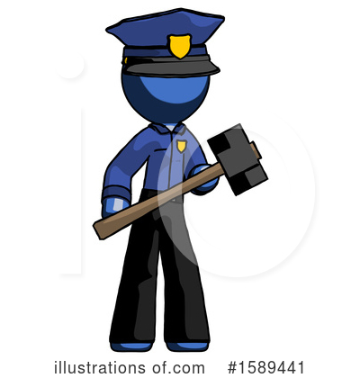 Royalty-Free (RF) Blue Design Mascot Clipart Illustration by Leo Blanchette - Stock Sample #1589441