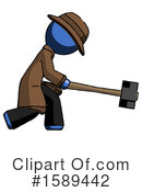Blue Design Mascot Clipart #1589442 by Leo Blanchette