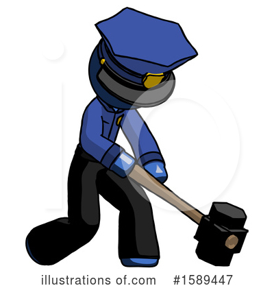 Royalty-Free (RF) Blue Design Mascot Clipart Illustration by Leo Blanchette - Stock Sample #1589447