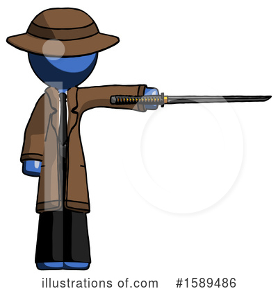 Royalty-Free (RF) Blue Design Mascot Clipart Illustration by Leo Blanchette - Stock Sample #1589486