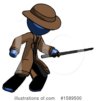Royalty-Free (RF) Blue Design Mascot Clipart Illustration by Leo Blanchette - Stock Sample #1589500