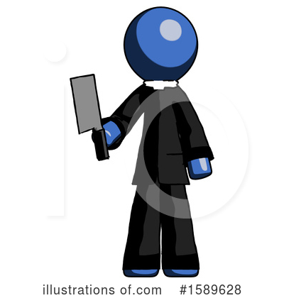 Royalty-Free (RF) Blue Design Mascot Clipart Illustration by Leo Blanchette - Stock Sample #1589628