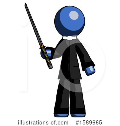 Royalty-Free (RF) Blue Design Mascot Clipart Illustration by Leo Blanchette - Stock Sample #1589665