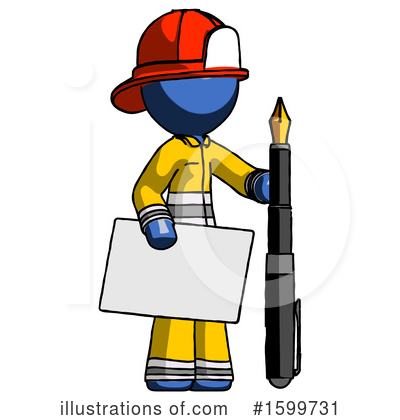 Royalty-Free (RF) Blue Design Mascot Clipart Illustration by Leo Blanchette - Stock Sample #1599731