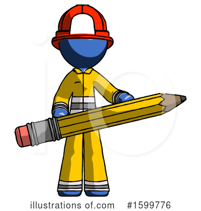 Royalty-Free (RF) Blue Design Mascot Clipart Illustration by Leo Blanchette - Stock Sample #1599776