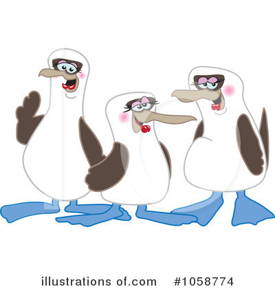 Royalty-Free (RF) Blue Footed Boobie Clipart Illustration by Mascot Junction - Stock Sample #1058774