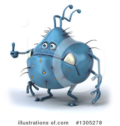 Blue Virus Clipart #1305278 by Julos