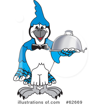 Royalty-Free (RF) Blue Jay Mascot Clipart Illustration by Mascot Junction - Stock Sample #62669
