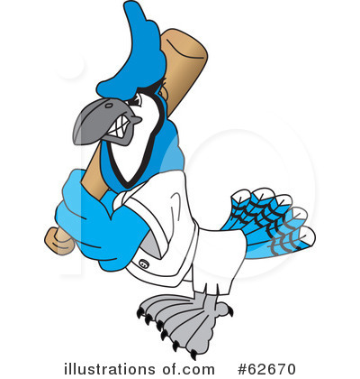 Royalty-Free (RF) Blue Jay Mascot Clipart Illustration by Mascot Junction - Stock Sample #62670
