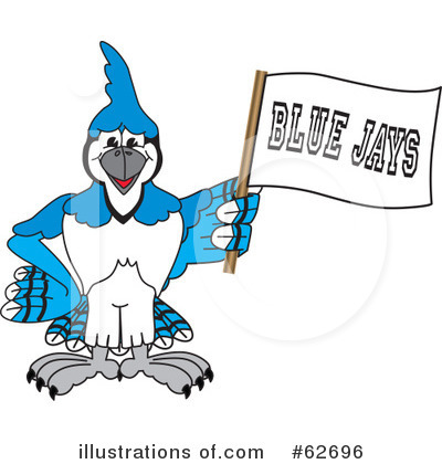 Royalty-Free (RF) Blue Jay Mascot Clipart Illustration by Mascot Junction - Stock Sample #62696