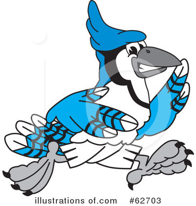 Royalty-Free (RF) Blue Jay Mascot Clipart Illustration by Mascot Junction - Stock Sample #62703