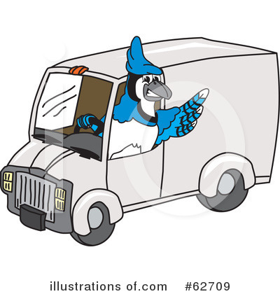 Royalty-Free (RF) Blue Jay Mascot Clipart Illustration by Mascot Junction - Stock Sample #62709