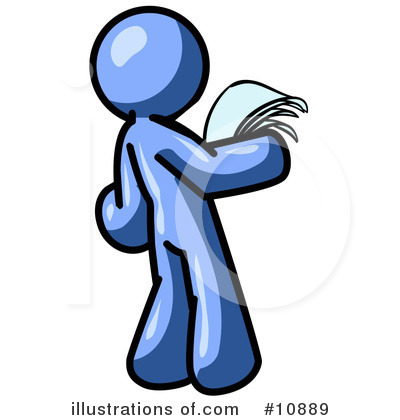 Royalty-Free (RF) Blue Man Clipart Illustration by Leo Blanchette - Stock Sample #10889