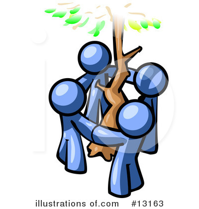 Royalty-Free (RF) Blue Man Clipart Illustration by Leo Blanchette - Stock Sample #13163