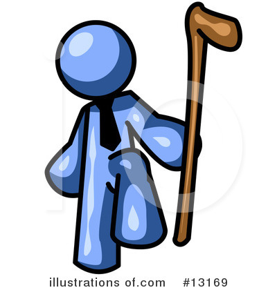 Royalty-Free (RF) Blue Man Clipart Illustration by Leo Blanchette - Stock Sample #13169