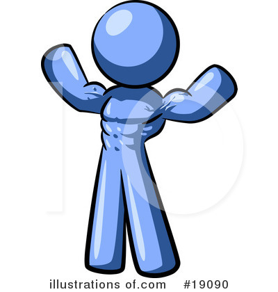 Blue Man Clipart #19090 by Leo Blanchette