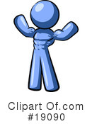 Blue Man Clipart #19090 by Leo Blanchette