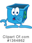 Blue Recycle Bin Character Clipart #1364862 by Mascot Junction