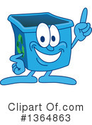 Blue Recycle Bin Character Clipart #1364863 by Mascot Junction