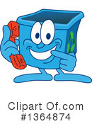 Blue Recycle Bin Character Clipart #1364874 by Mascot Junction