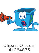 Blue Recycle Bin Character Clipart #1364875 by Mascot Junction