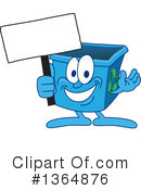 Blue Recycle Bin Character Clipart #1364876 by Mascot Junction