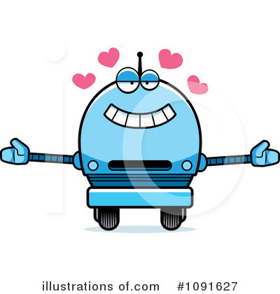 Blue Robot Clipart #1091627 by Cory Thoman