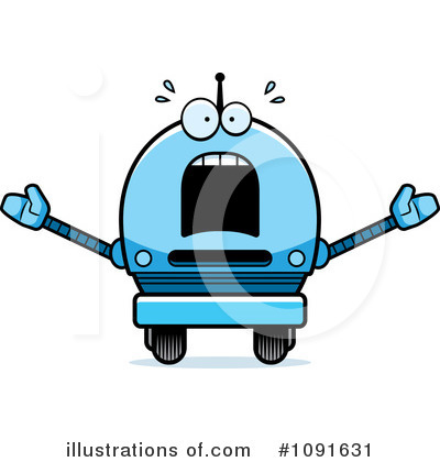 Royalty-Free (RF) Blue Robot Clipart Illustration by Cory Thoman - Stock Sample #1091631