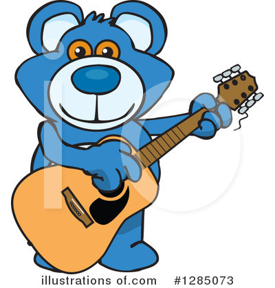 Royalty-Free (RF) Blue Teddy Bear Clipart Illustration by Dennis Holmes Designs - Stock Sample #1285073