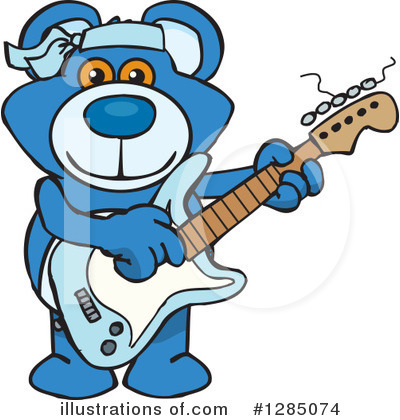 Royalty-Free (RF) Blue Teddy Bear Clipart Illustration by Dennis Holmes Designs - Stock Sample #1285074