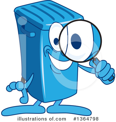 Blue Trash Can Clipart #1364798 by Toons4Biz