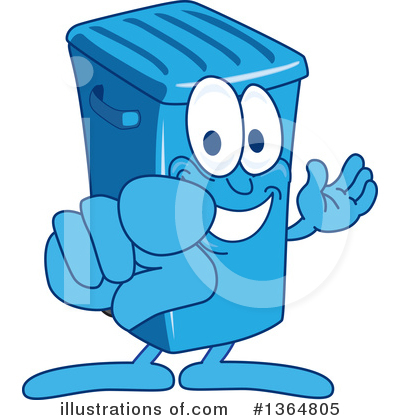 Blue Trash Can Clipart #1364805 by Toons4Biz