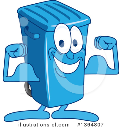 Blue Trash Can Clipart #1364807 by Toons4Biz