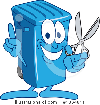 Blue Trash Can Clipart #1364811 by Toons4Biz