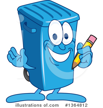 Blue Trash Can Clipart #1364812 by Toons4Biz