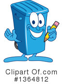 Blue Trash Can Clipart #1364812 by Mascot Junction