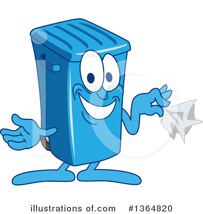Blue Trash Can Clipart #1364820 by Toons4Biz