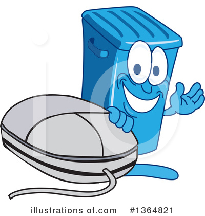 Blue Trash Can Clipart #1364821 by Mascot Junction