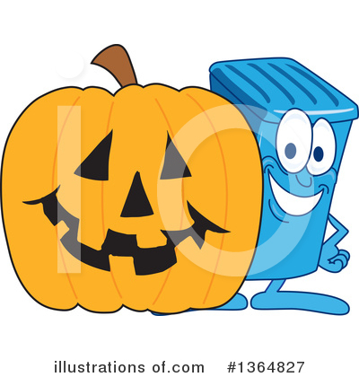 Blue Trash Can Clipart #1364827 by Toons4Biz