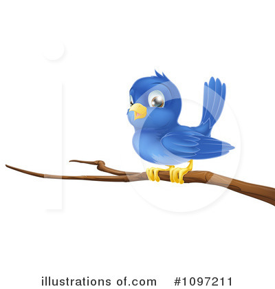 Blue Birds Clipart #1097211 by AtStockIllustration