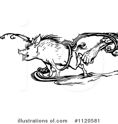 Royalty-Free (RF) Boar Clipart Illustration by Prawny Vintage - Stock Sample #1120581