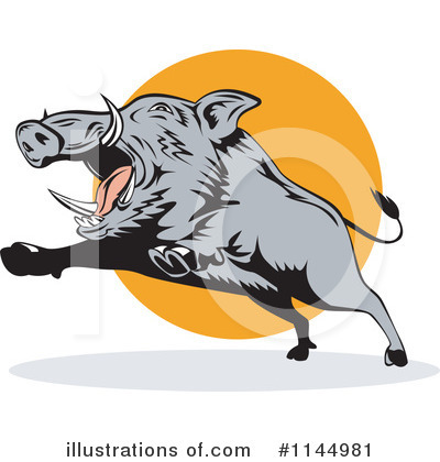 Royalty-Free (RF) Boar Clipart Illustration by patrimonio - Stock Sample #1144981