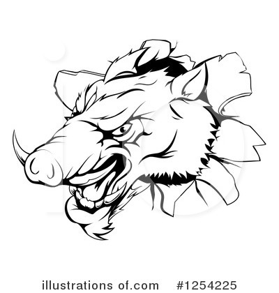 Royalty-Free (RF) Boar Clipart Illustration by AtStockIllustration - Stock Sample #1254225