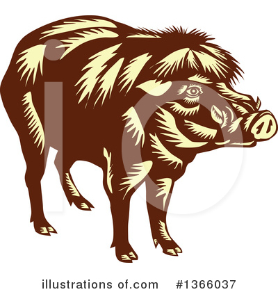 Royalty-Free (RF) Boar Clipart Illustration by patrimonio - Stock Sample #1366037