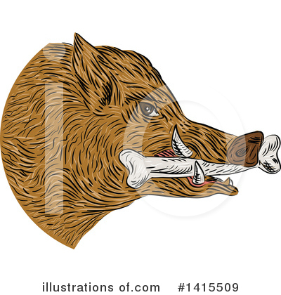 Royalty-Free (RF) Boar Clipart Illustration by patrimonio - Stock Sample #1415509