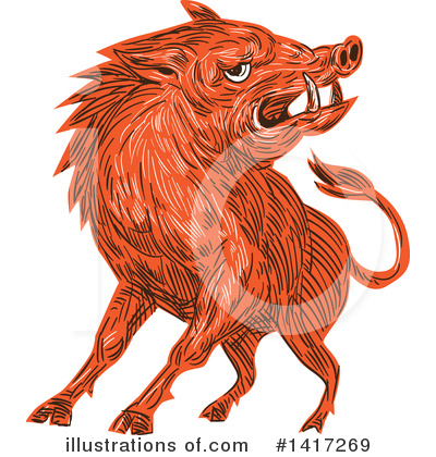 Royalty-Free (RF) Boar Clipart Illustration by patrimonio - Stock Sample #1417269